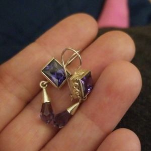 Purple Stone Earrings
